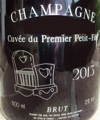 Champagne Fa Michel - EXEMPLE DE GRAVURE NAISSANCE